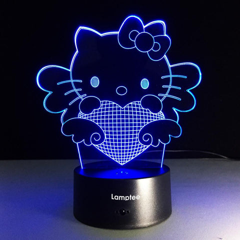 Image of Anime Hello Kitty 3D Illusion Lamp Night Light 3DL216