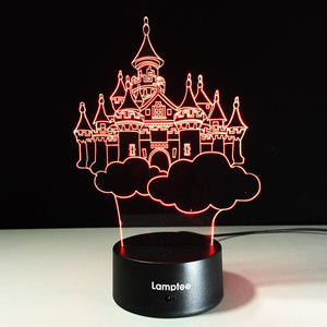 Building Dream Castle Shaped 3D Illusion Lamp Night Light 3DL031