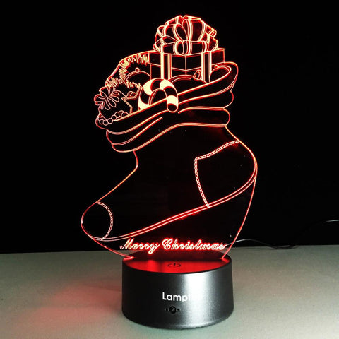 Image of Festival Creative Christmas Gift 3D Illusion Lamp Night Light 3DL203