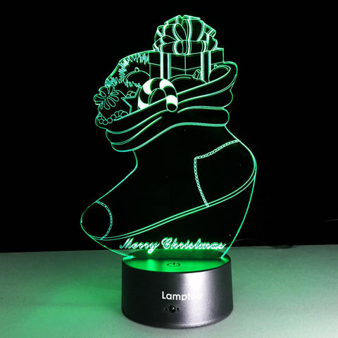Image of Festival Creative Christmas Gift 3D Illusion Lamp Night Light 3DL203