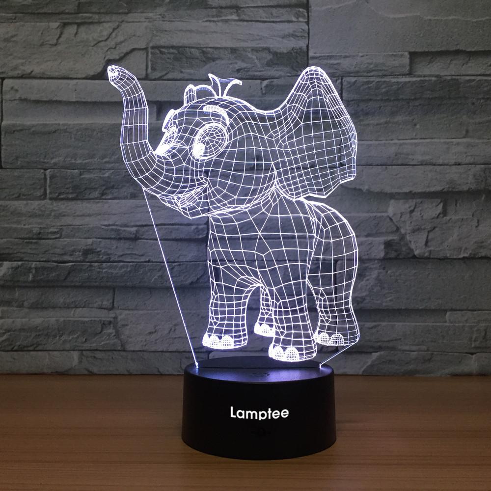 Animal Baby Elephant 3D Illusion Lamp Night Light 3DL1374