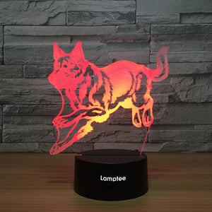 Animal Hunting Dog 3D Illusion Lamp Night Light 3DL1313