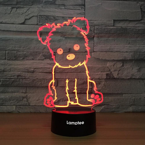 Image of Animal Cute Puppy 3D Illusion Lamp Night Light 3DL1273