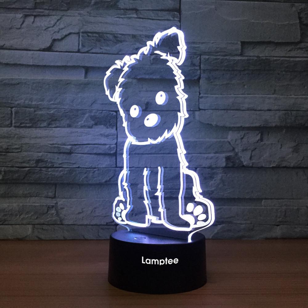Animal Cute Puppy 3D Illusion Lamp Night Light 3DL1273
