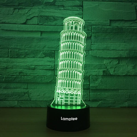 Image of Building Leaning Tower Of Pisa 3D Illusion Lamp Night Light 3DL1261