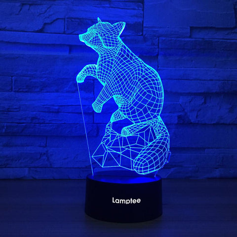 Image of Animal Squirrel 3D Illusion Lamp Night Light 3DL1275