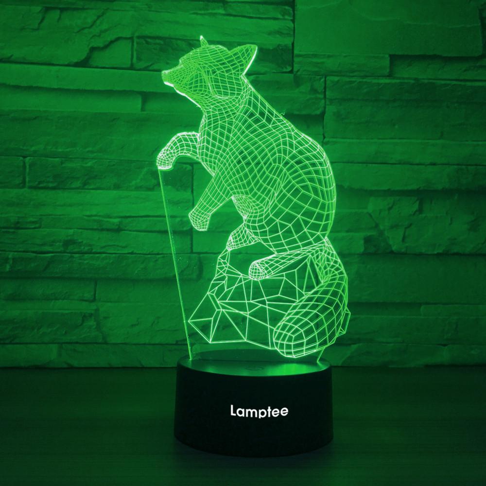 Animal Squirrel 3D Illusion Lamp Night Light 3DL1275
