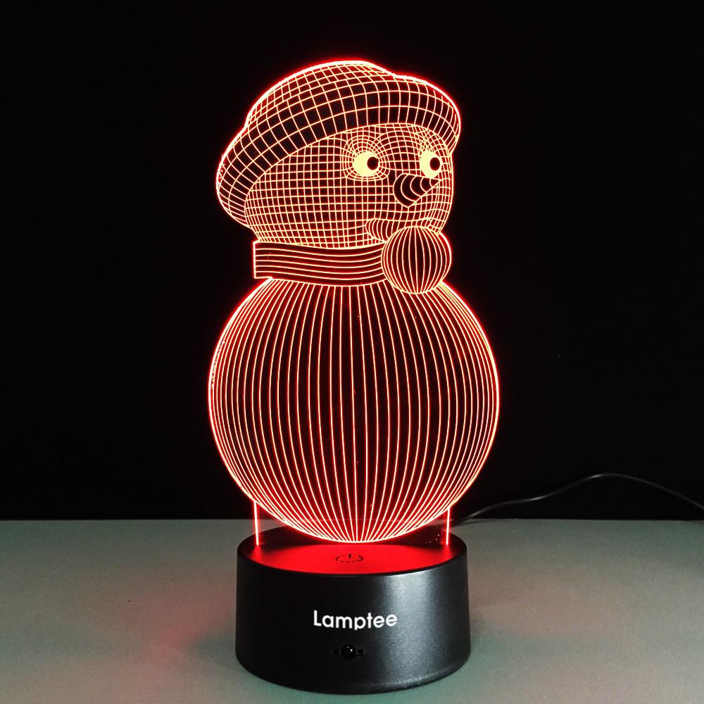 Other Lovely snowman 3D Illusion Lamp Night Light 3DL253