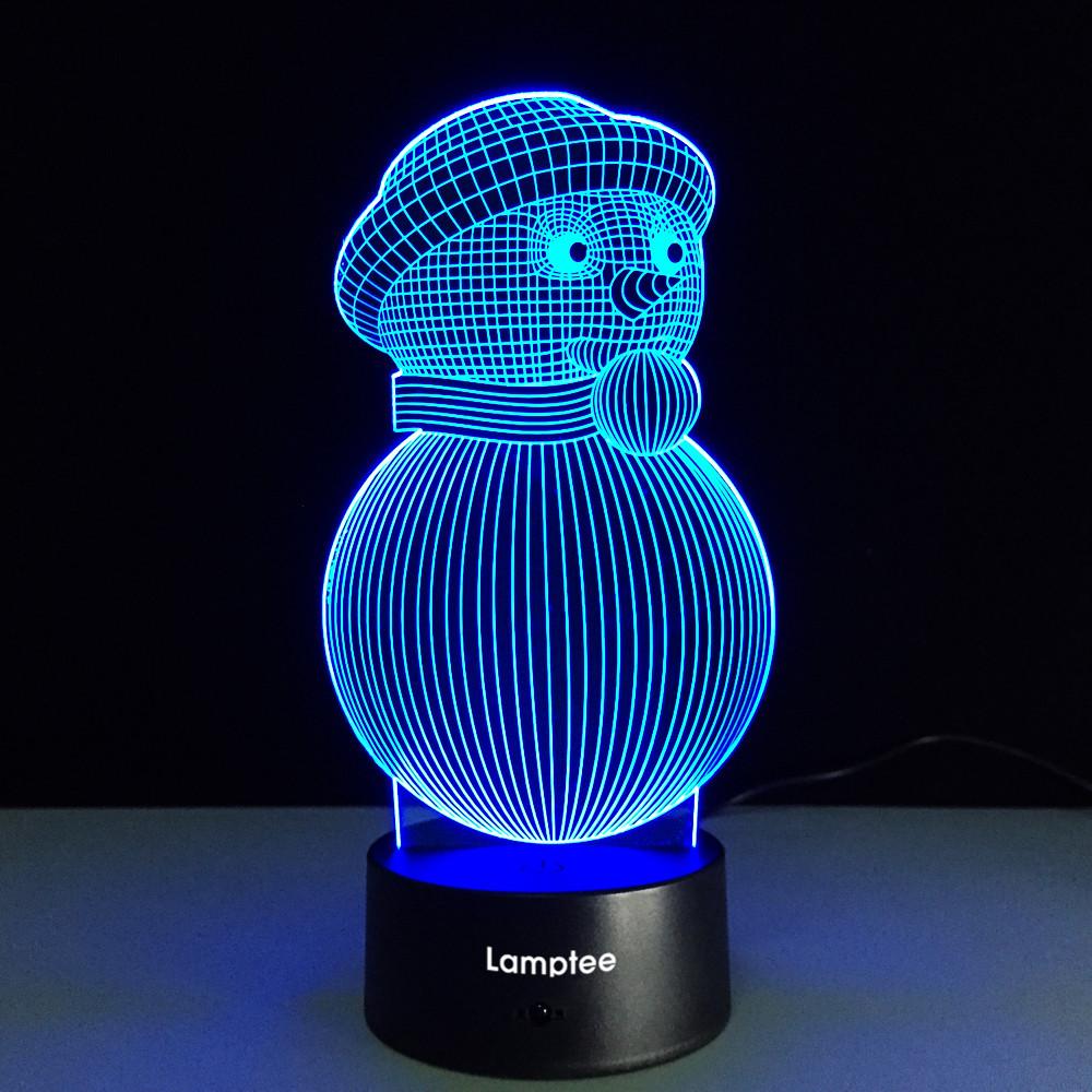 Other Lovely snowman 3D Illusion Lamp Night Light 3DL253