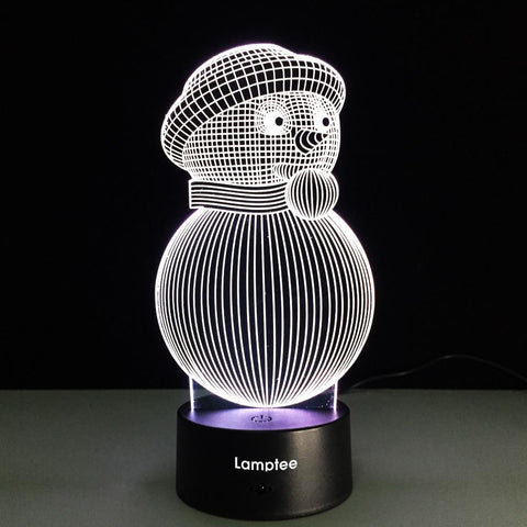 Image of Other Lovely snowman 3D Illusion Lamp Night Light 3DL253