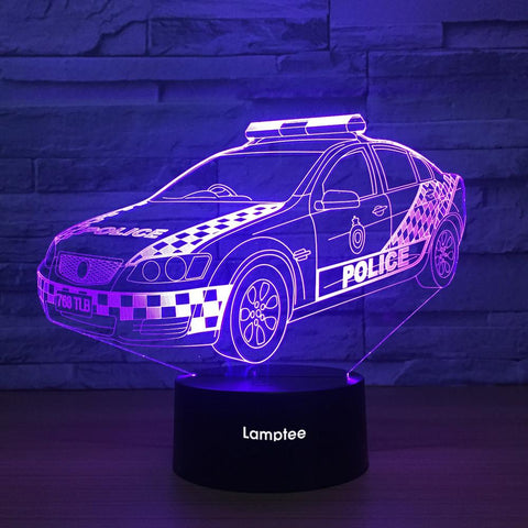 Traffic Police Car 3D Illusion Lamp Night Light 3DL1265