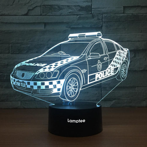 Traffic Police Car 3D Illusion Lamp Night Light 3DL1265
