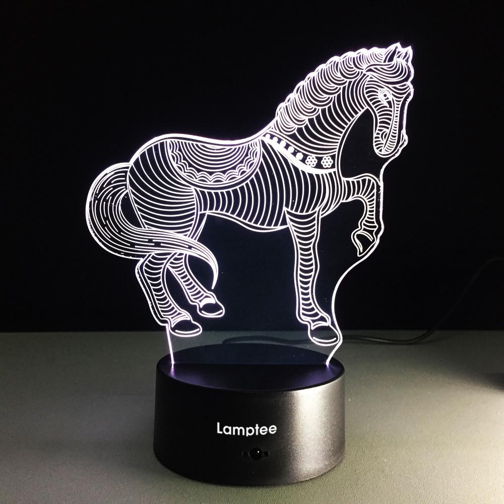 Animal Horse 3D Illusion Lamp Night Light 3DL279
