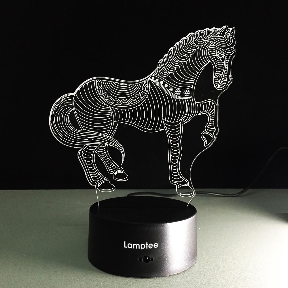 Animal Horse 3D Illusion Lamp Night Light 3DL279