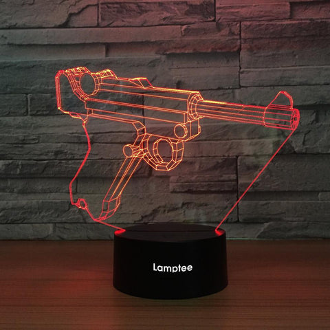 Image of Sport Visual Handgun 3D Illusion Lamp Night Light 3DL1389
