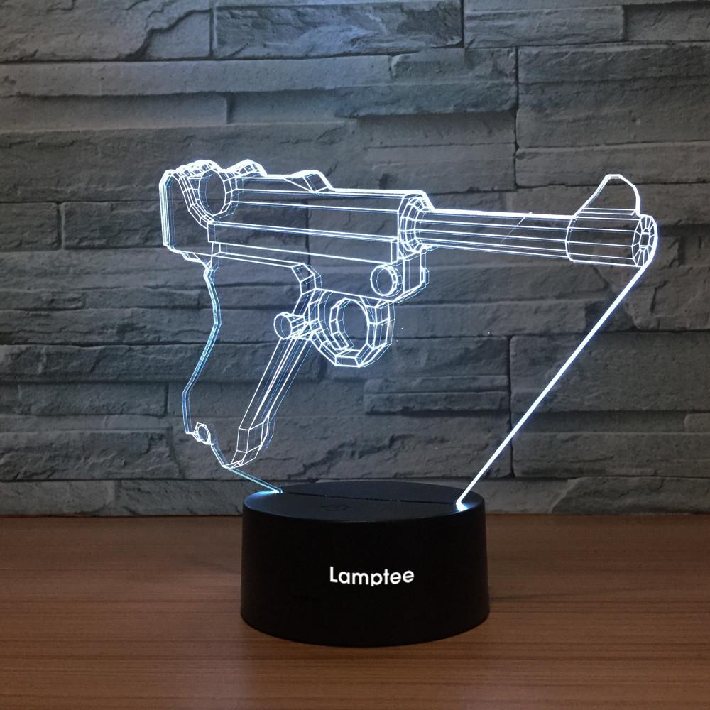 Sport Visual Handgun 3D Illusion Lamp Night Light 3DL1389