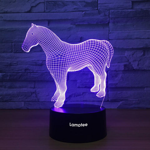 Image of Animal Elegant Horse 3D Illusion Lamp Night Light 3DL1403