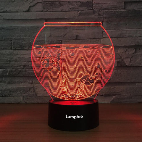 Image of Animal Fish Tank 3D Illusion Lamp Night Light 3DL1322