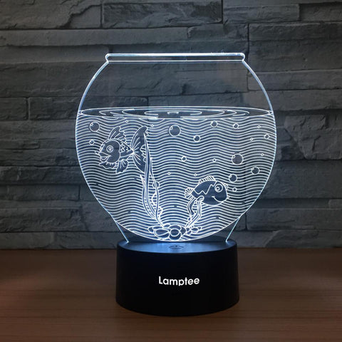 Image of Animal Fish Tank 3D Illusion Lamp Night Light 3DL1322
