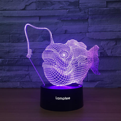 Animal Angler Fish 3D Illusion Night Light Lamp 3DL1283