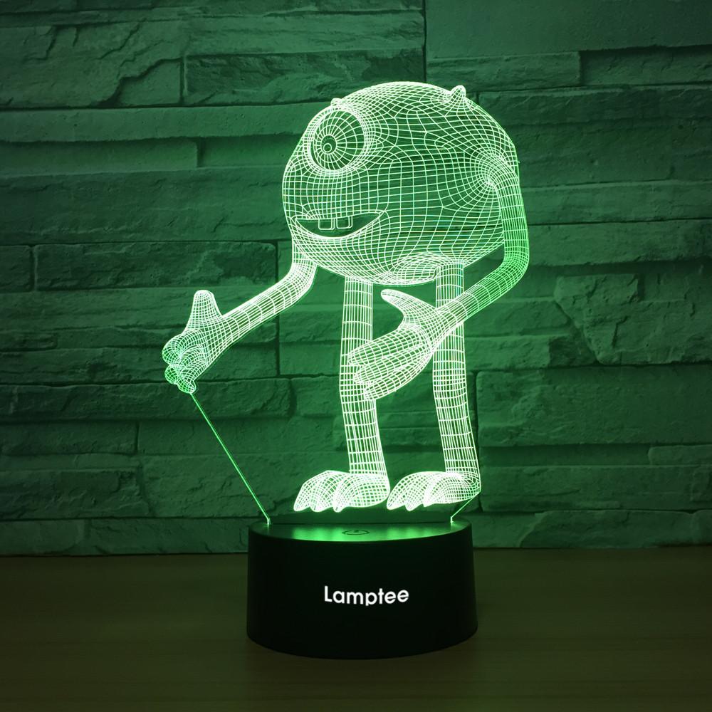 Art One-eyed Monster Sculpture 3D Illusion Lamp Night Light 3DL1351