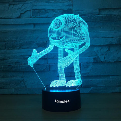 Image of Art One-eyed Monster Sculpture 3D Illusion Lamp Night Light 3DL1351