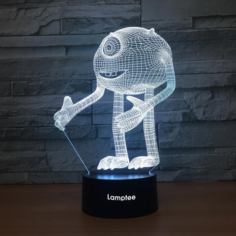 Image of Art One-eyed Monster Sculpture 3D Illusion Lamp Night Light 3DL1351
