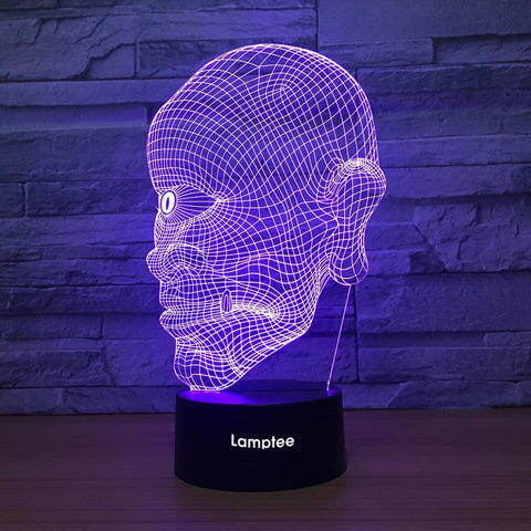 Image of Art One-eyed Head Sculpture 3D Illusion Lamp Night Light 3DL1352