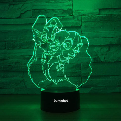 Image of Animal Lovely Dogs 3D Illusion Lamp Night Light 3DL1413