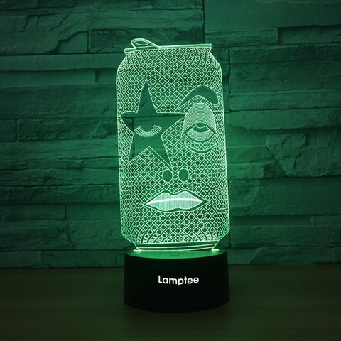 Image of Art Funny Face Can 3D Illusion Lamp Night Light 3DL1347