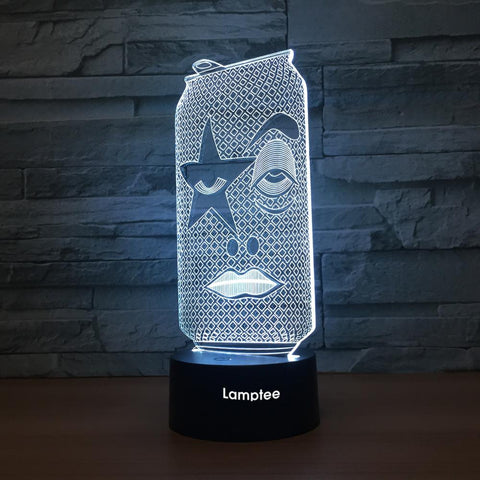 Image of Art Funny Face Can 3D Illusion Lamp Night Light 3DL1347