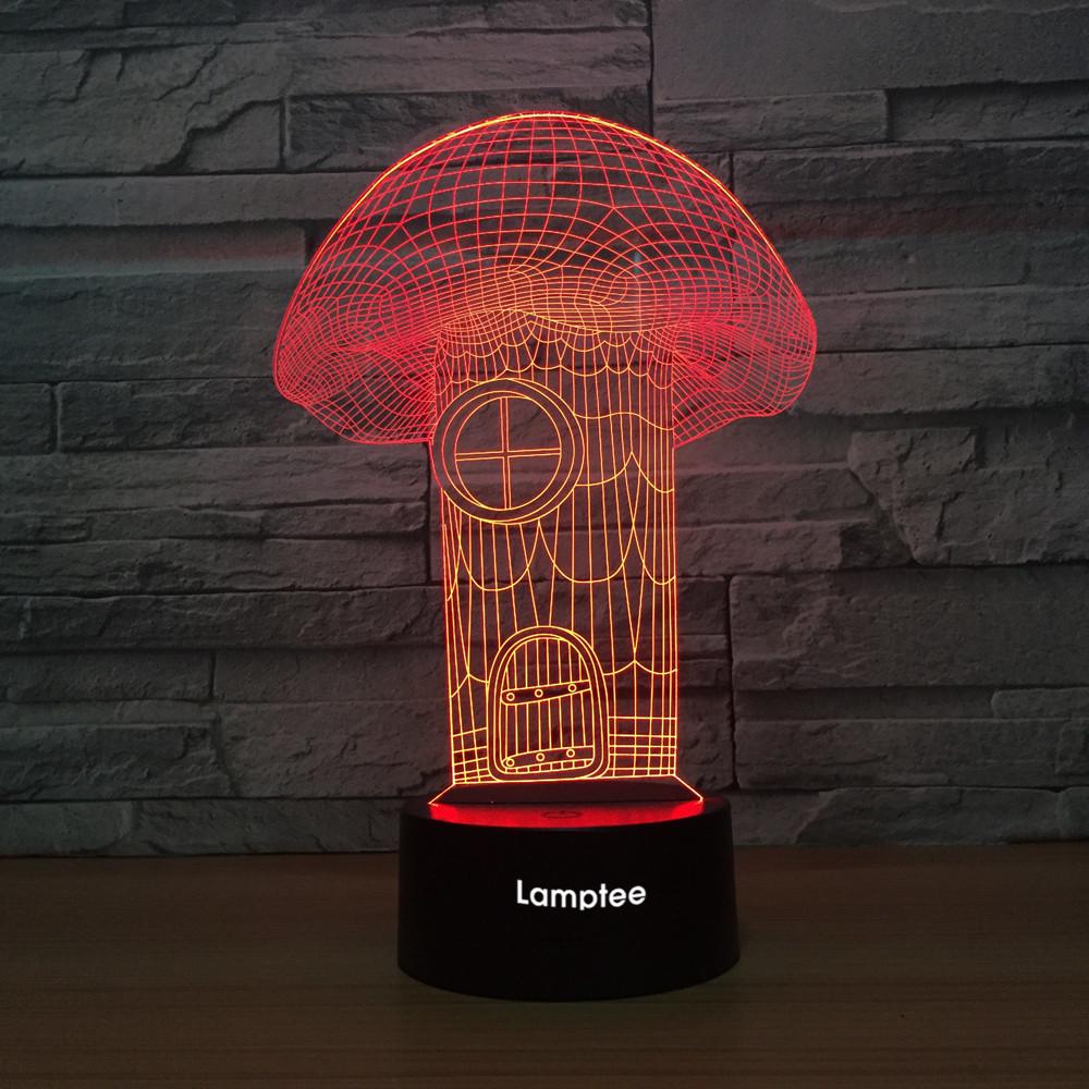 Other Mushroom House 3D Illusion Lamp Night Light 3DL1318