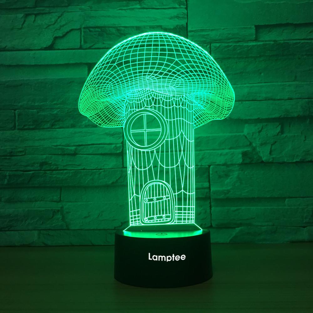 Other Mushroom House 3D Illusion Lamp Night Light 3DL1318
