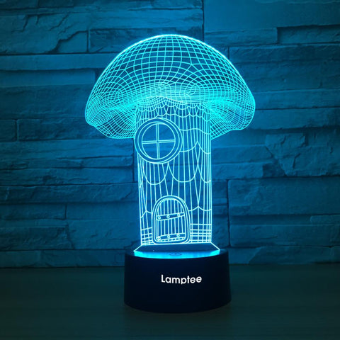 Image of Other Mushroom House 3D Illusion Lamp Night Light 3DL1318