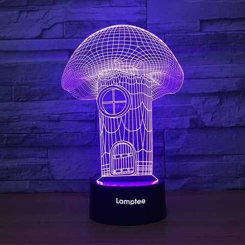 Image of Other Mushroom House 3D Illusion Lamp Night Light 3DL1318
