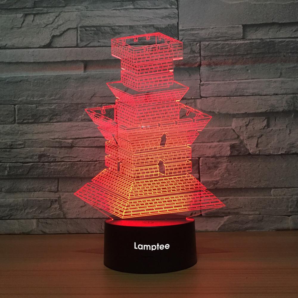 Building Oriental Tower 3D Illusion Lamp Night Light 3DL1281