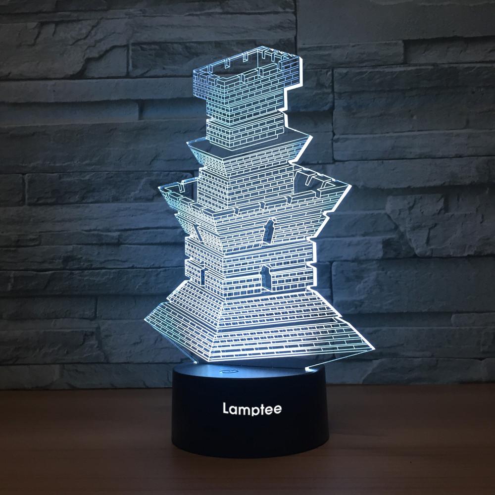 Building Oriental Tower 3D Illusion Lamp Night Light 3DL1281
