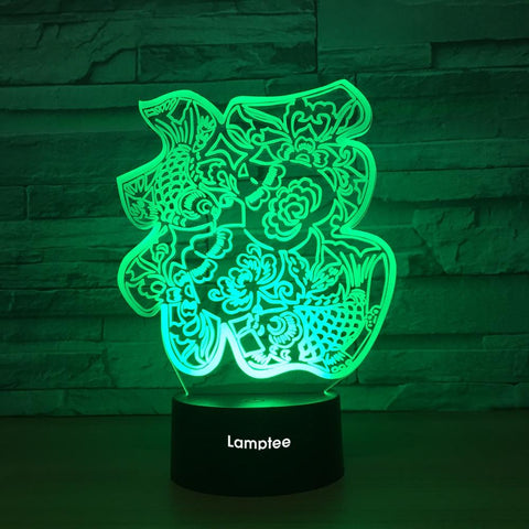 Other Chinese Fu Happiness 3D Illusion Lamp Night Light 3DL1282