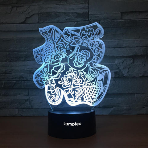 Other Chinese Fu Happiness 3D Illusion Lamp Night Light 3DL1282