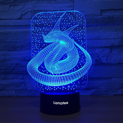 Image of Animal Mysterious Snake 3D Illusion Lamp Night Light 3DL1289