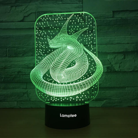 Image of Animal Mysterious Snake 3D Illusion Lamp Night Light 3DL1289