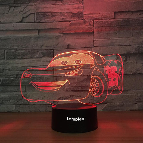 Image of Anime Lightning McQueen 3D Illusion Lamp Night Light 3DL1345