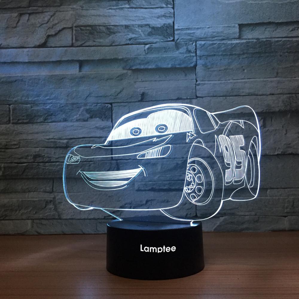 Anime Lightning McQueen 3D Illusion Lamp Night Light 3DL1345