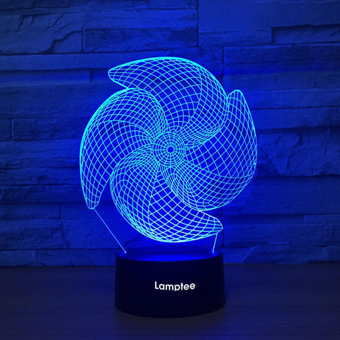 Image of Art Cool Fan Blades 3D Illusion Night Light Lamp 3DL1305