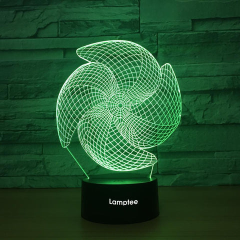 Image of Art Cool Fan Blades 3D Illusion Night Light Lamp 3DL1305