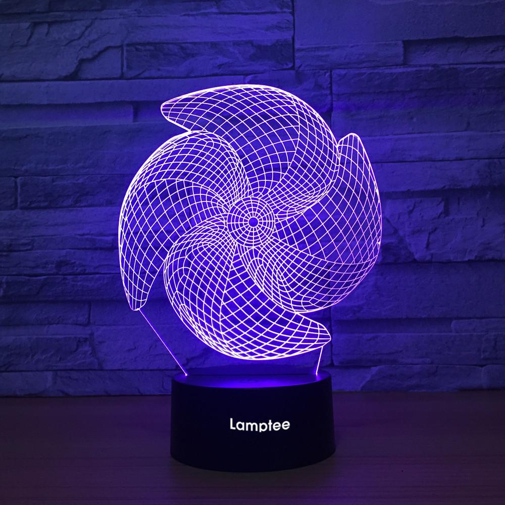 Art Cool Fan Blades 3D Illusion Night Light Lamp 3DL1305