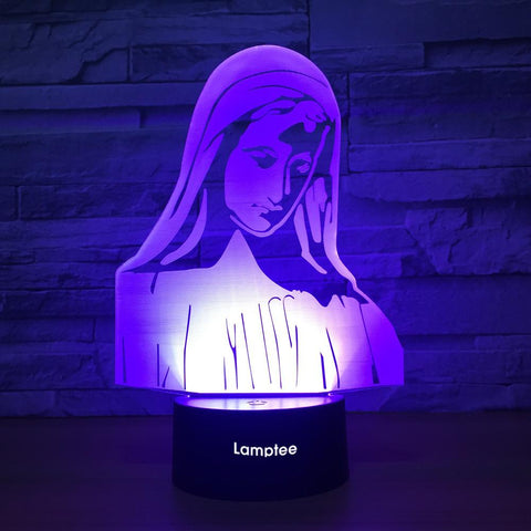 Image of Art New Virgin Mary 3D Illusion Lamp Night Light 3DL1301