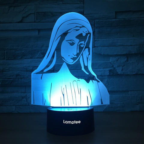 Image of Art New Virgin Mary 3D Illusion Lamp Night Light 3DL1301