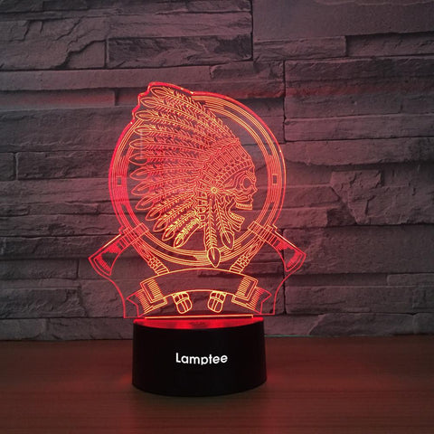 Image of Art Indian Modelling 3D Illusion Lamp Night Light 3DL1310