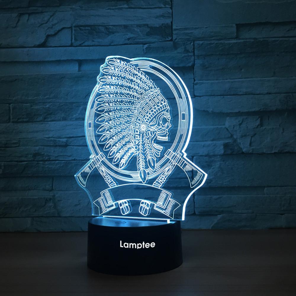 Art Indian Modelling 3D Illusion Lamp Night Light 3DL1310